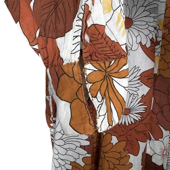 Dodo Bar Or Vyan Kaftan Maxi Dress in Loren Camel Retro Floral Size L - Picture 9 of 13